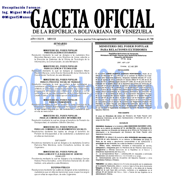 Gaceta Oficial 41708 del 3 septiembre 2019