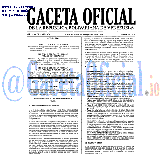 Gaceta Oficial 41720 del 19 septiembre 2019