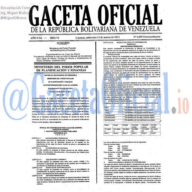 Gaceta Oficial 6095 del 13 Marzo 2013