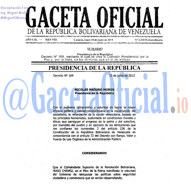 Gaceta Oficial 6102 del 10 Junio 2013