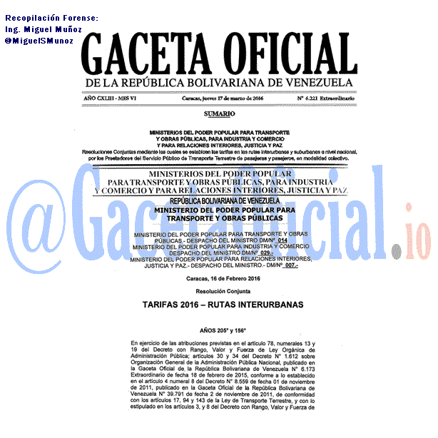 Gaceta Oficial 6221 del 17 marzo 2016