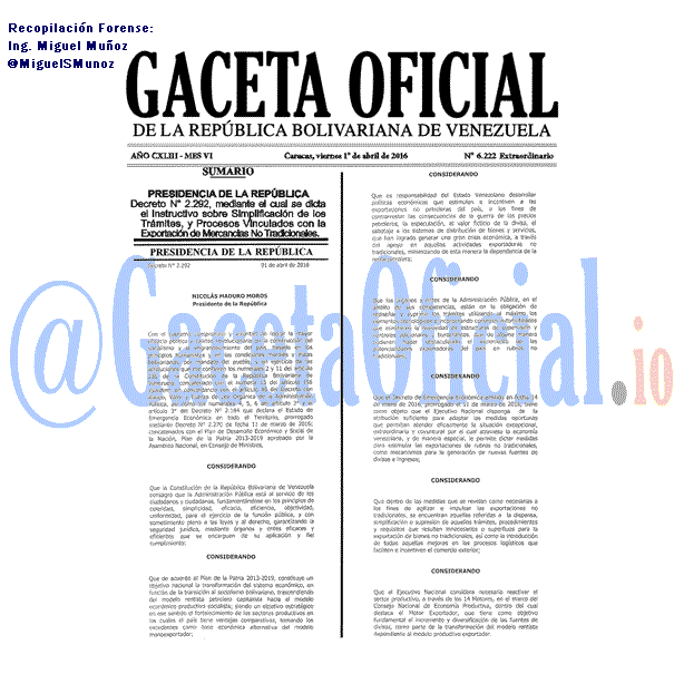 Gaceta Oficial 6222 del 1 abril 2016