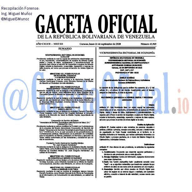 Gaceta Oficial 41969 del 21 septiembre 2020 Gaceta Oficial 41969 del 21 septiembre 2020