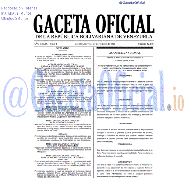 Gaceta Oficial 42248 del 04 noviembre 2021 Gaceta Oficial 42248 del 04 noviembre 2021