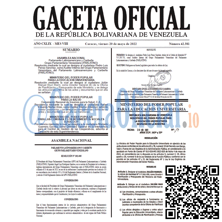 Venezuela Gaceta Oficial 42381 del 20 mayo 2022 Venezuela Gaceta Oficial 42381 del 20 mayo 2022
