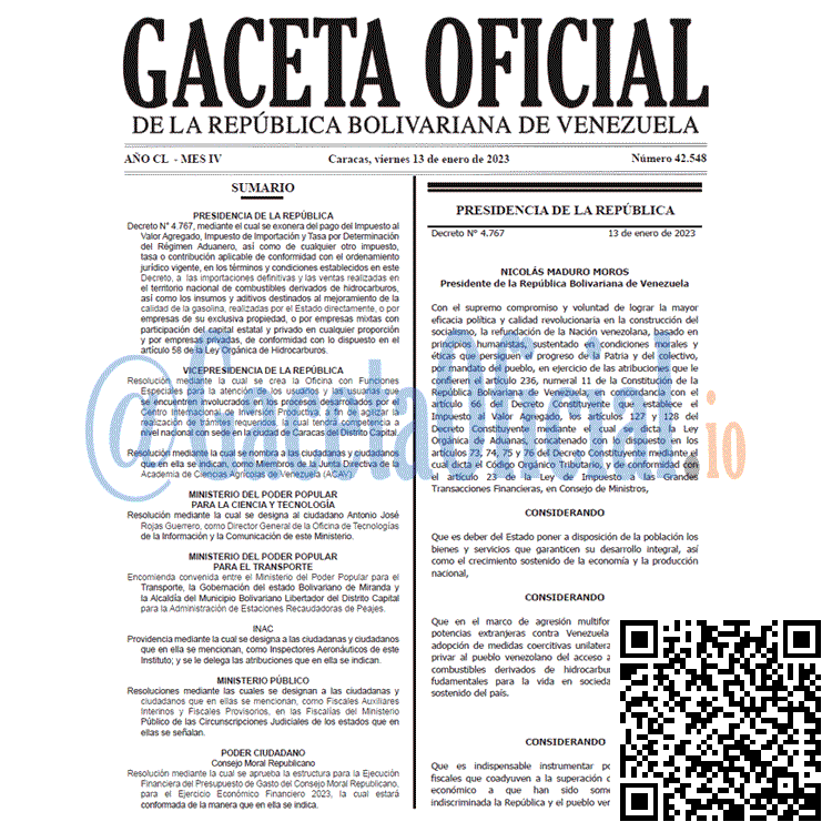 Gaceta Oficial, Gaceta 42548, Gaceta #42548, Gaceta Oficial Venezuela #42548