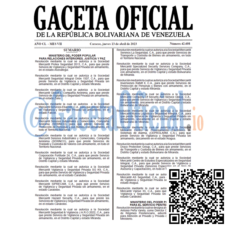 Venezuela Gaceta Oficial 42608 del 13 abril 2023 Gaceta Oficial, Gaceta 42608, Gaceta #42608, Gaceta Oficial Venezuela #42608