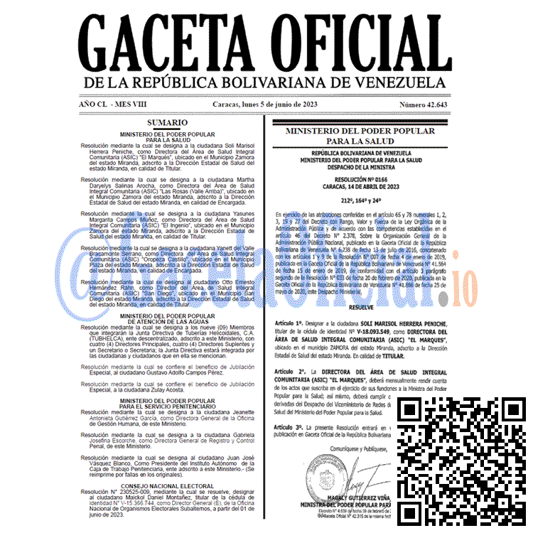 Gaceta Oficial, Gaceta 42643, Gaceta 42643 HD, Gaceta #42643, Gaceta Oficial Venezuela #42643