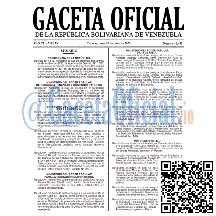 Gaceta Oficial, Gaceta 42653, Gaceta 42653 HD, Gaceta #42653, Gaceta Oficial Venezuela #42653
