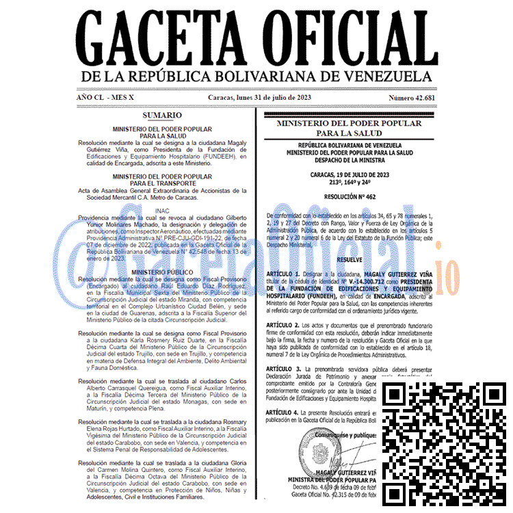 Gaceta Oficial, Gaceta 42681, Gaceta 42681 HD, Gaceta #42681, Gaceta Oficial Venezuela #42681