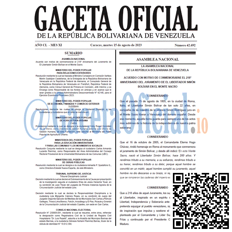 Gaceta Oficial, Gaceta 42692, Gaceta 42692 HD, Gaceta #42692, Gaceta Oficial Venezuela #42692