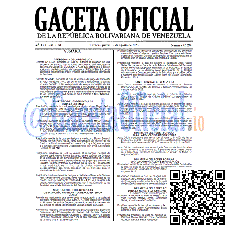 Gaceta Oficial, Gaceta 42694, Gaceta 42694 HD, Gaceta #42694, Gaceta Oficial Venezuela #42694