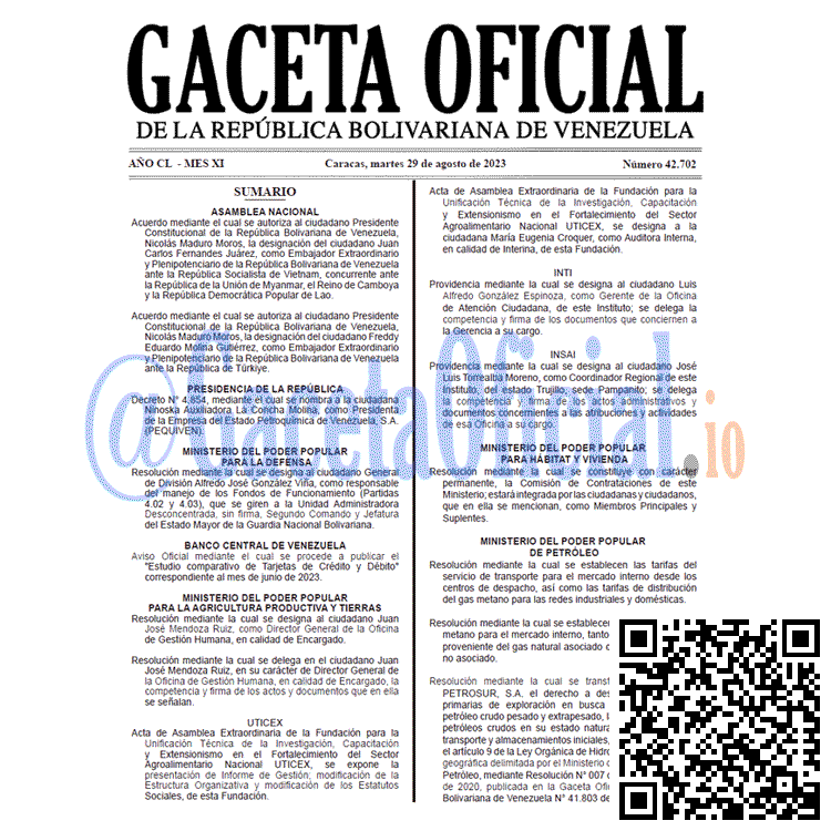 Gaceta Oficial, Gaceta 42702, Gaceta 42702 HD, Gaceta #42702, Gaceta Oficial Venezuela #42702