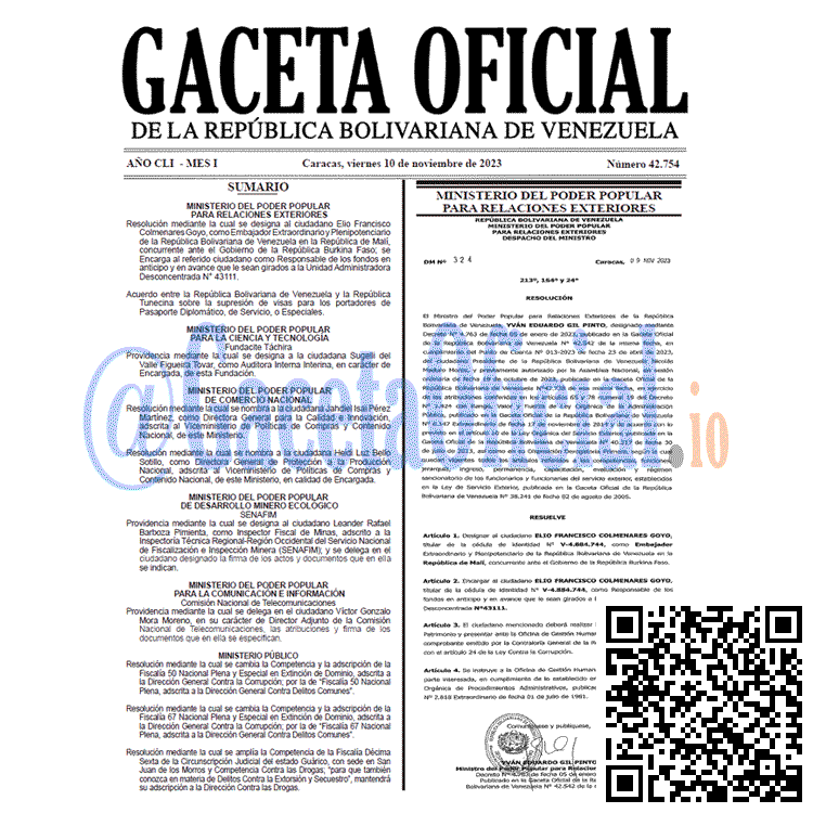 Gaceta Oficial, Gaceta 42754, Gaceta 42754 HD, Gaceta #42754, Gaceta Oficial Venezuela #42754