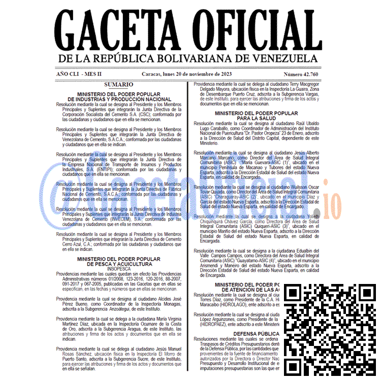 Gaceta Oficial, Gaceta 42760, Gaceta 42760 HD, Gaceta #42760, Gaceta Oficial Venezuela #42760