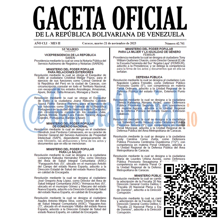 Gaceta Oficial, Gaceta 42761, Gaceta 42761 HD, Gaceta #42761, Gaceta Oficial Venezuela #42761