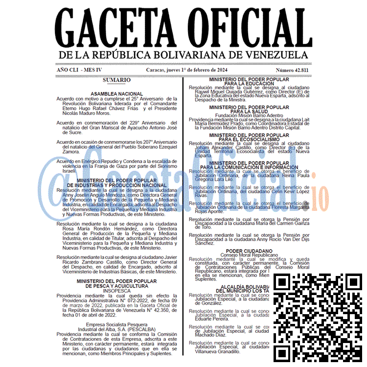 Gaceta Oficial, Gaceta 42811, Gaceta 42811 HD, Gaceta #42811, Gaceta Oficial Venezuela #42811