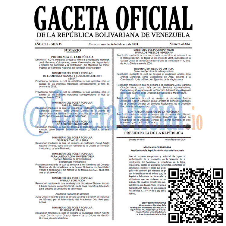 Gaceta Oficial, Gaceta 42814, Gaceta 42814 HD, Gaceta #42814, Gaceta Oficial Venezuela #42814