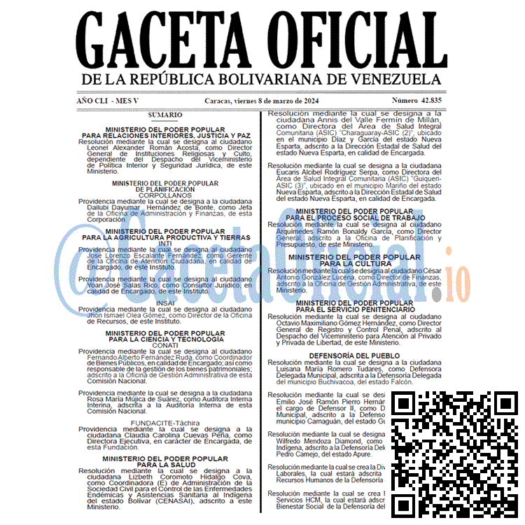 Gaceta Oficial, Gaceta 42835, Gaceta 42835 HD, Gaceta #42835, Gaceta Oficial Venezuela #42835