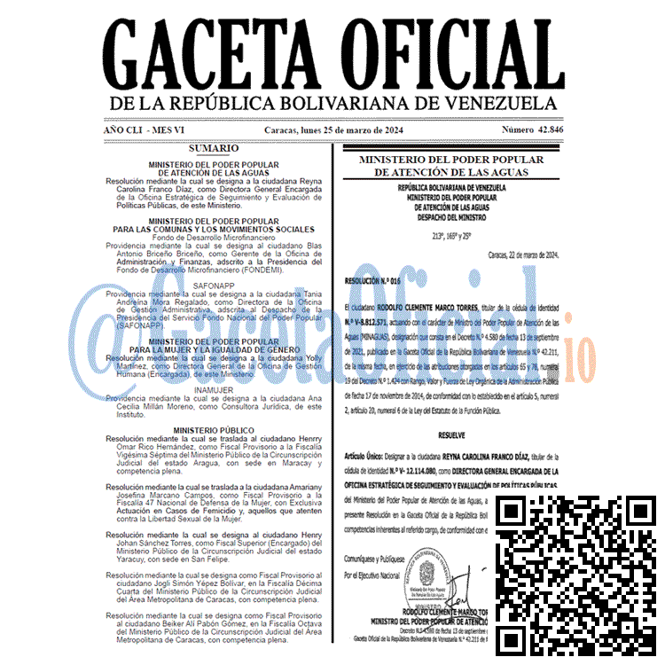 Gaceta Oficial, Gaceta 42846, Gaceta 42846 HD, Gaceta #42846, Gaceta Oficial Venezuela #42846