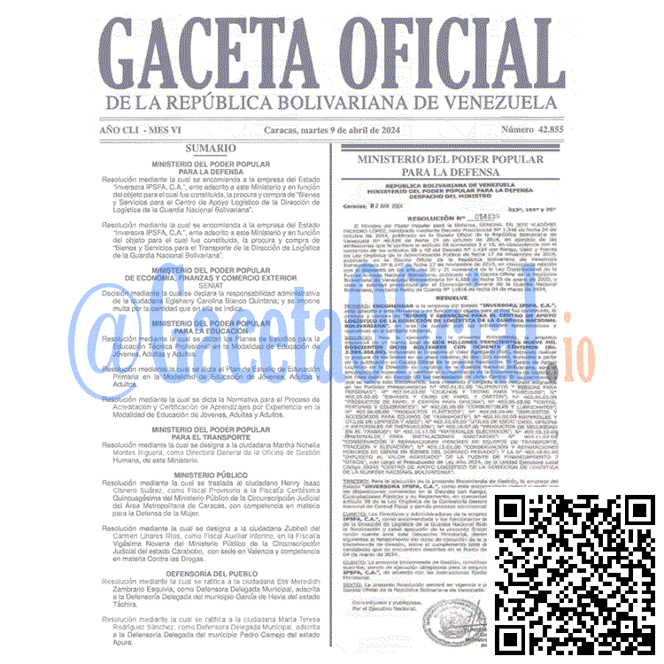Gaceta Oficial, Gaceta 42855, Gaceta 42855 HD, Gaceta #42855, Gaceta Oficial Venezuela #42855