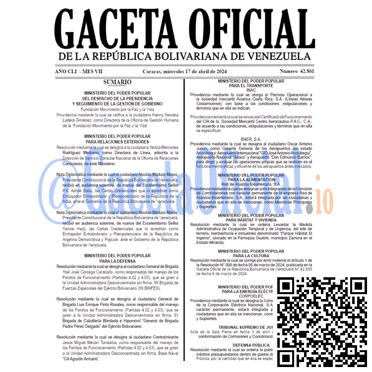 Gaceta Oficial, Gaceta 42861, Gaceta 42861 HD, Gaceta #42861, Gaceta Oficial Venezuela #42861