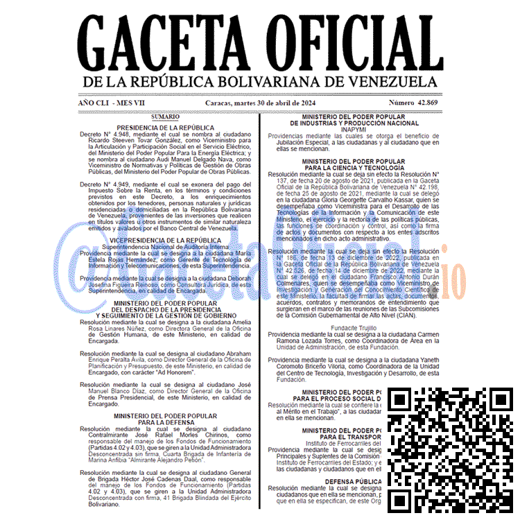 Gaceta Oficial, Gaceta 42869, Gaceta 42869 HD, Gaceta #42869, Gaceta Oficial Venezuela #42869