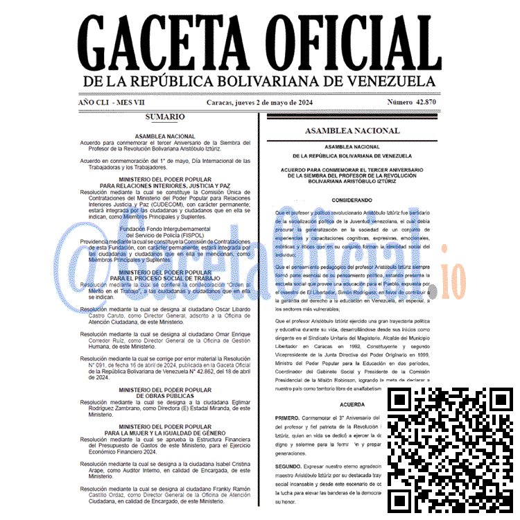 Gaceta Oficial, Gaceta 42870, Gaceta 42870 HD, Gaceta #42870, Gaceta Oficial Venezuela #42870