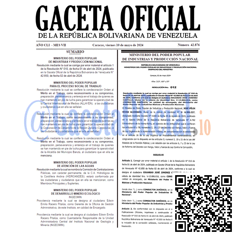 Gaceta Oficial, Gaceta 42876, Gaceta 42876 HD, Gaceta #42876, Gaceta Oficial Venezuela #42876