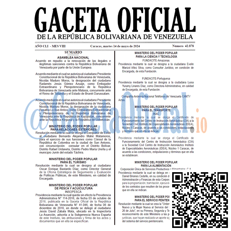 Gaceta Oficial, Gaceta 42878, Gaceta 42878 HD, Gaceta #42878, Gaceta Oficial Venezuela #42878