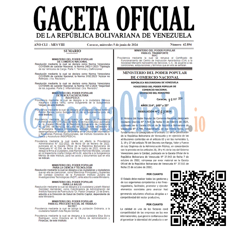 Gaceta Oficial, Gaceta 42894, Gaceta 42894 HD, Gaceta #42894, Gaceta Oficial Venezuela #42894