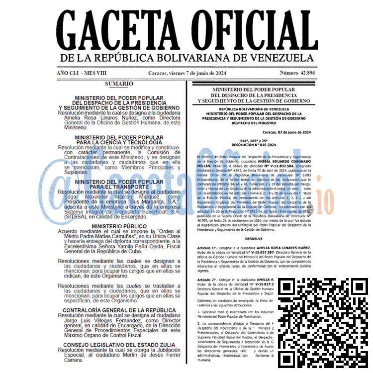 Gaceta Oficial, Gaceta 42896, Gaceta 42896 HD, Gaceta #42896, Gaceta Oficial Venezuela #42896