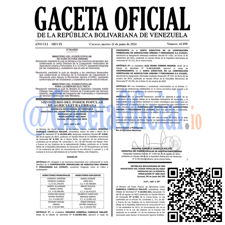 Gaceta Oficial, Gaceta 42898, Gaceta 42898 HD, Gaceta #42898, Gaceta Oficial Venezuela #42898