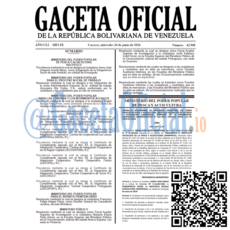 Gaceta Oficial, Gaceta 42908, Gaceta 42908 HD, Gaceta #42908, Gaceta Oficial Venezuela #42908