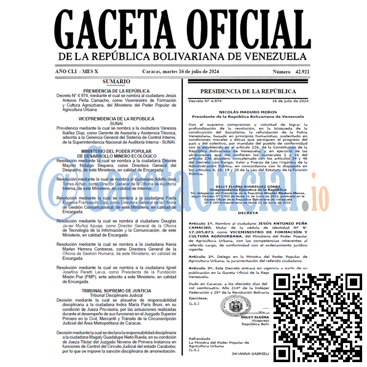 Gaceta Oficial, Gaceta 42921, Gaceta 42921 HD, Gaceta #42921, Gaceta Oficial Venezuela #42921