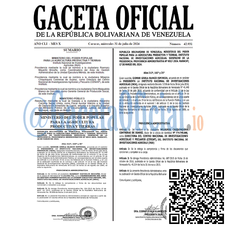 Gaceta Oficial, Gaceta 42931, Gaceta 42931 HD, Gaceta #42931, Gaceta Oficial Venezuela #42931