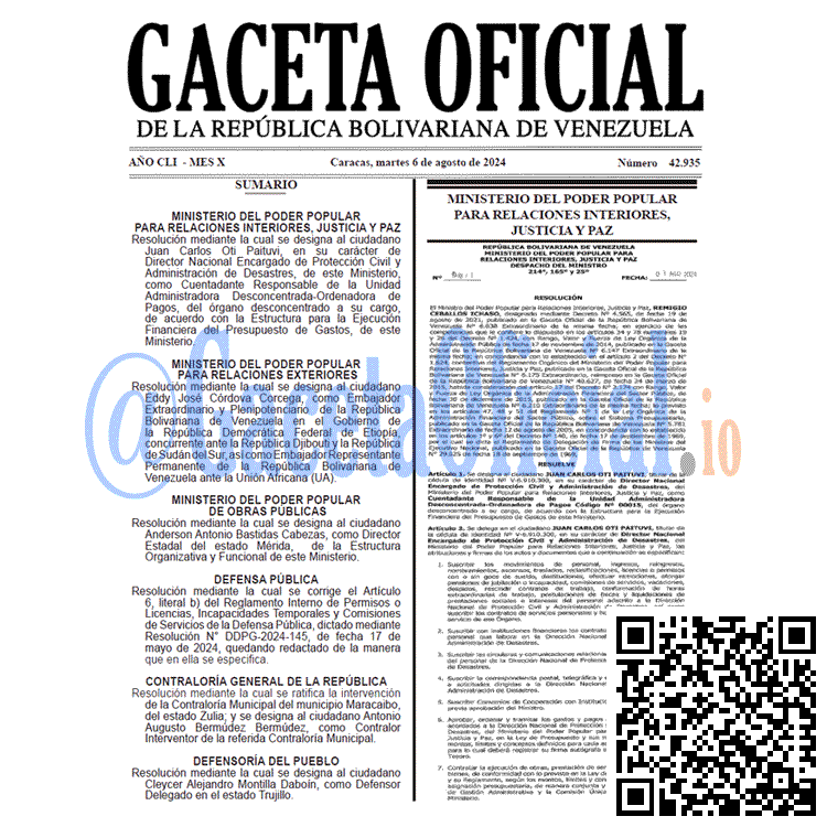 Venezuela Gaceta Oficial 42935 del 6 agosto 2024 Gaceta Oficial, Gaceta 42935, Gaceta 42935 HD, Gaceta #42935, Gaceta Oficial Venezuela #42935