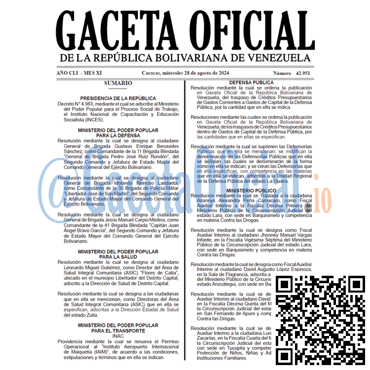 Gaceta Oficial, Gaceta 42951, Gaceta 42951 HD, Gaceta #42951, Gaceta Oficial Venezuela #42951
