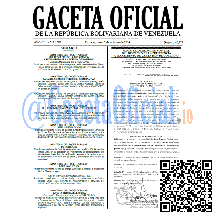 Gaceta Oficial, Gaceta 42979, Gaceta 42979 HD, Gaceta #42979, Gaceta Oficial Venezuela #42979