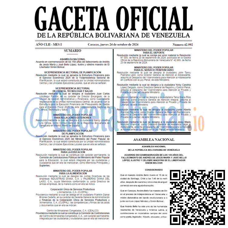 Gaceta Oficial, Gaceta 42992, Gaceta 42992 HD, Gaceta #42992, Gaceta Oficial Venezuela #42992