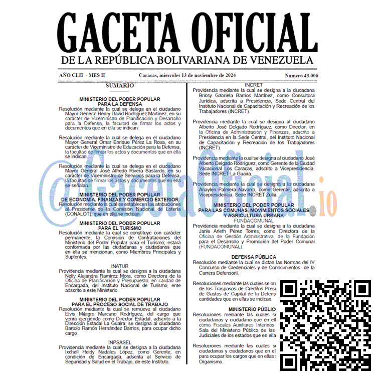 Gaceta Oficial, Gaceta 43006, Gaceta 43006 HD, Gaceta #43006, Gaceta Oficial Venezuela #43006