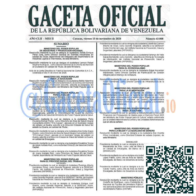 Gaceta Oficial, Gaceta 43008, Gaceta 43008 HD, Gaceta #43008, Gaceta Oficial Venezuela #43008
