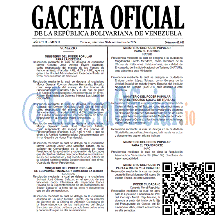 Gaceta Oficial, Gaceta 43011, Gaceta 43011 HD, Gaceta #43011, Gaceta Oficial Venezuela #43011