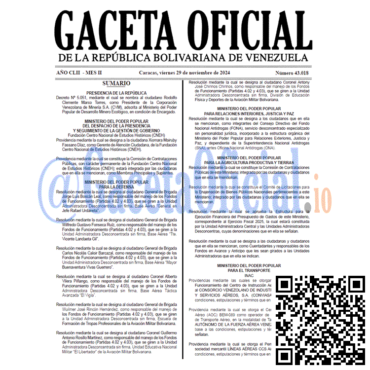 Gaceta Oficial, Gaceta 43018, Gaceta 43018 HD, Gaceta #43018, Gaceta Oficial Venezuela #43018