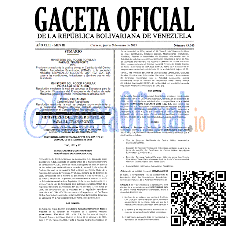 Gaceta Oficial, Gaceta 43043, Gaceta 43043 HD, Gaceta #43043, Gaceta Oficial Venezuela #43043