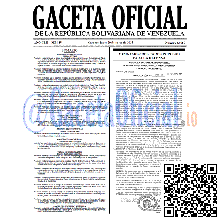 Gaceta Oficial, Gaceta 43050, Gaceta 43050 HD, Gaceta #43050, Gaceta Oficial Venezuela #43050