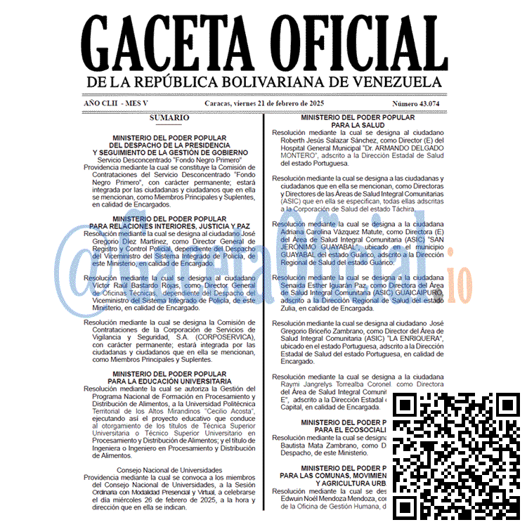 Gaceta Oficial, Gaceta 43074, Gaceta 43074 HD, Gaceta #43074, Gaceta Oficial Venezuela #43074