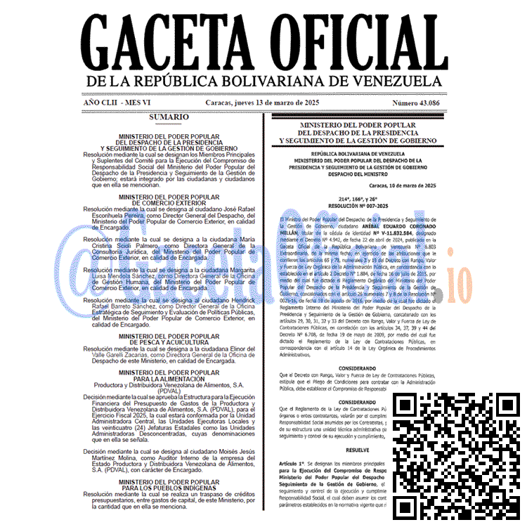 Gaceta Oficial, Gaceta 43086, Gaceta 43086 HD, Gaceta #43086, Gaceta Oficial Venezuela #43086