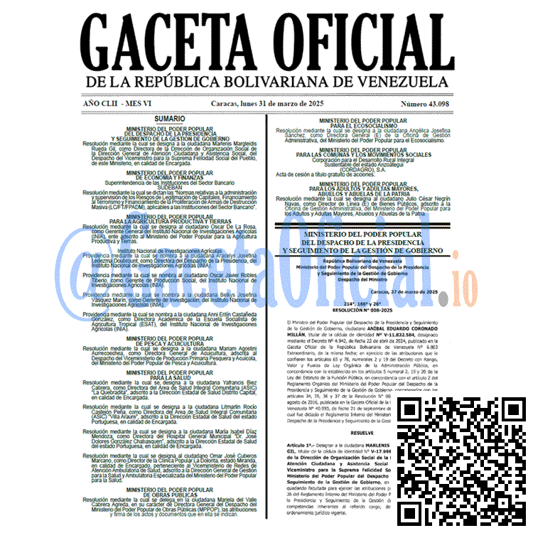 Gaceta Oficial, Gaceta 43098, Gaceta 43098 HD, Gaceta #43098, Gaceta Oficial Venezuela #43098