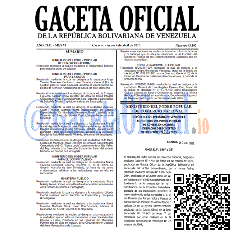 Gaceta Oficial, Gaceta 43102, Gaceta 43102 HD, Gaceta #43102, Gaceta Oficial Venezuela #43102